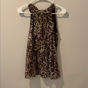 Brown cheetah print Rayon blouse